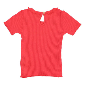 Búho - Geripptes T-Shirt aus Bio-Baumwolle | Rot