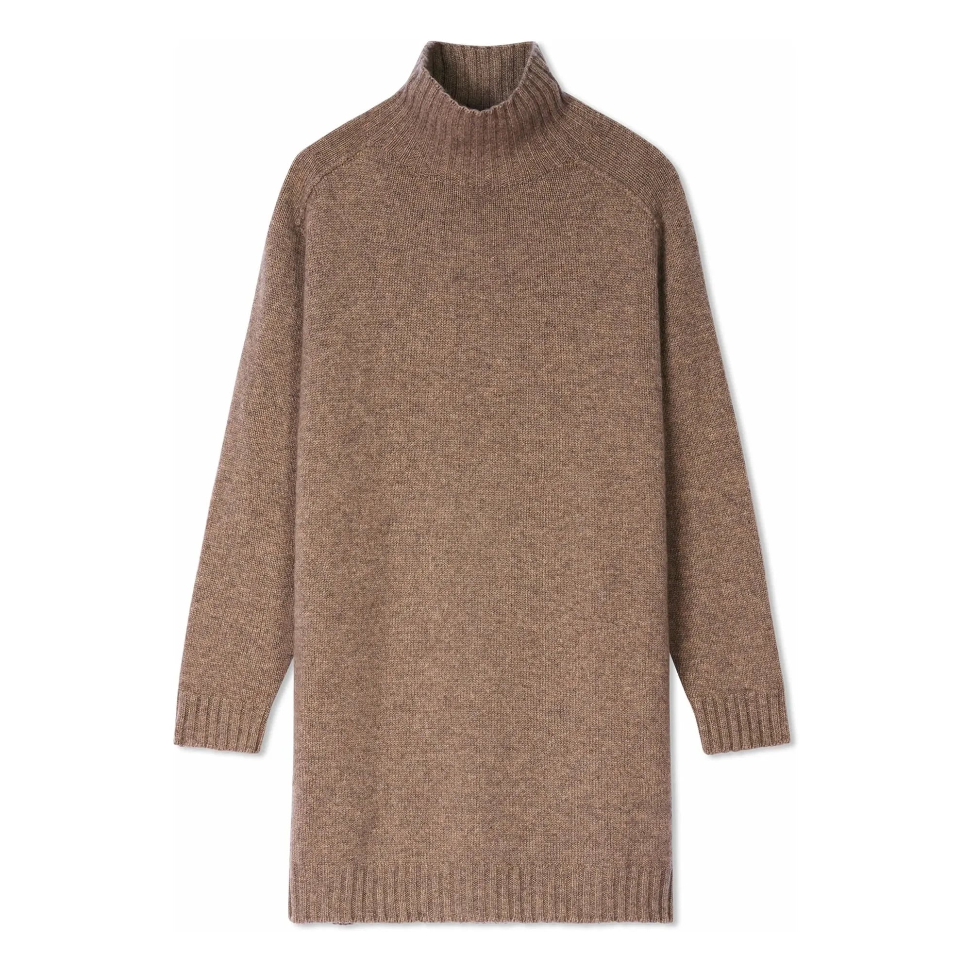 Bompard - Kaschmirkleid mit hohem Kragen und weiten Ärmeln | Beige