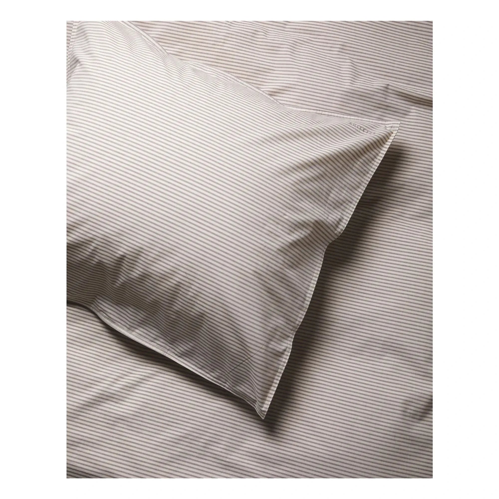 Suite 702 - Bio-Perkal-Kissenbezug gestreift - Braun-Natur | Braun