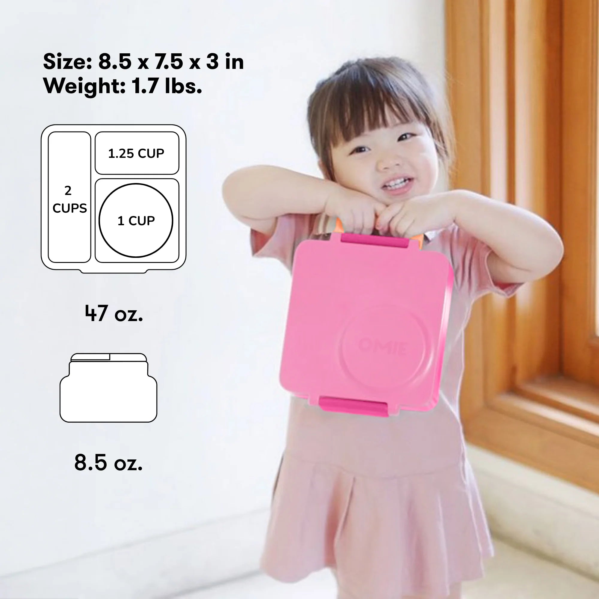 Omiebox - Isolierte Peri-Pink Bento Brotdose