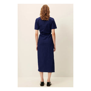 Sessùn - Lazula Baumwoll-Kleid mit Streifen | Dunkelblau