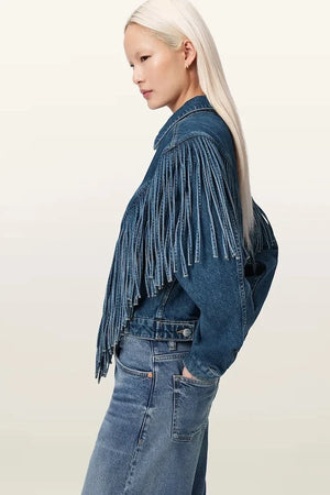 AllSaints kadın denim ceket MARLENE