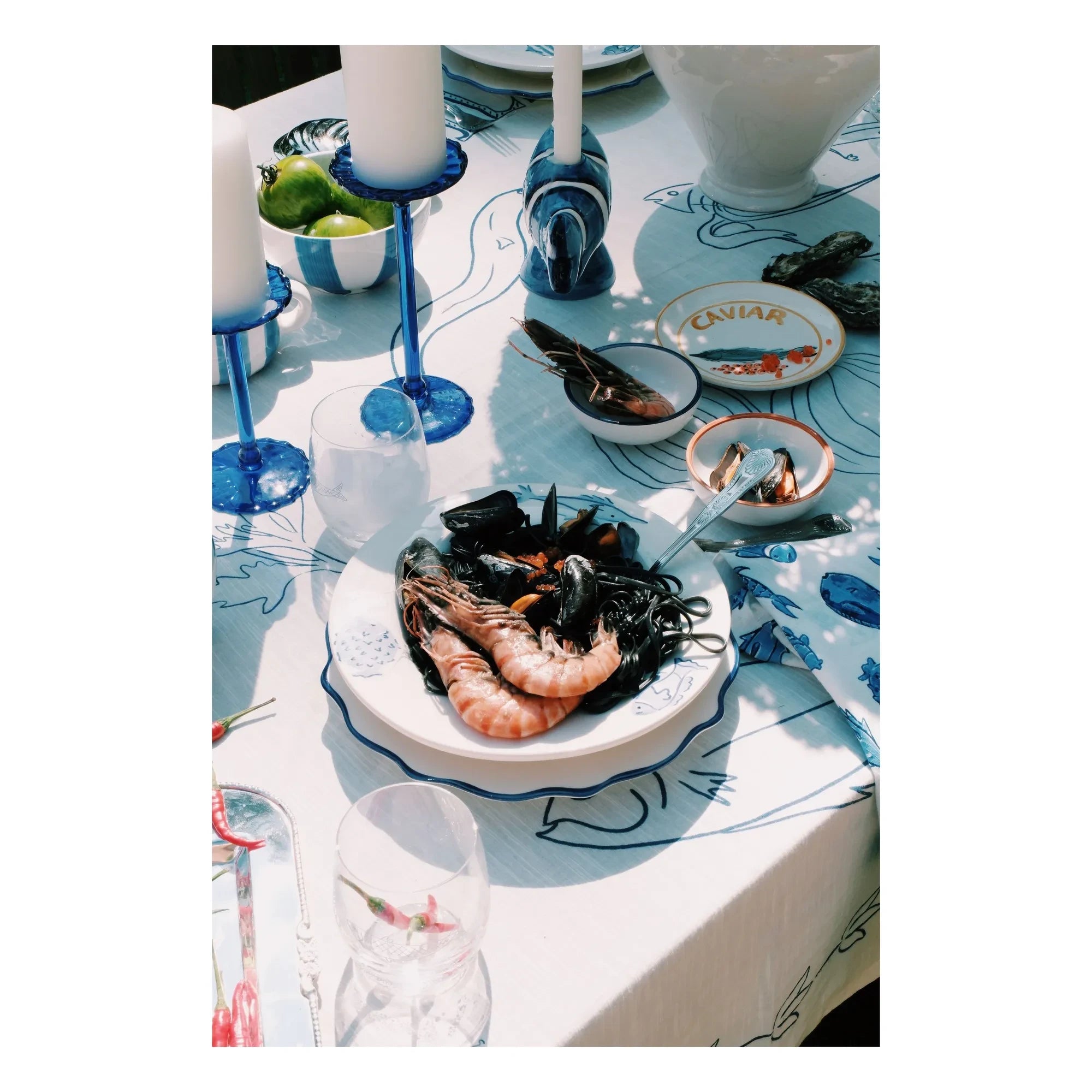 Anna + Nina - Sardinen-Glas | Blau