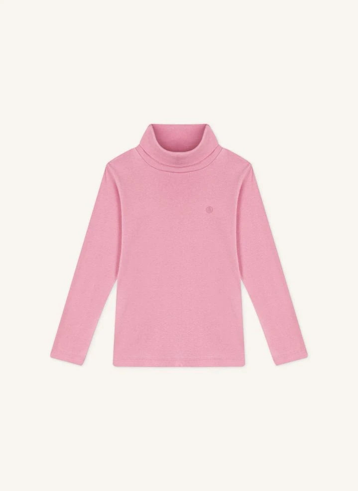 Petit Bateau - Rollkragen mit Logo aus Bio-Baumwolle | Rosa