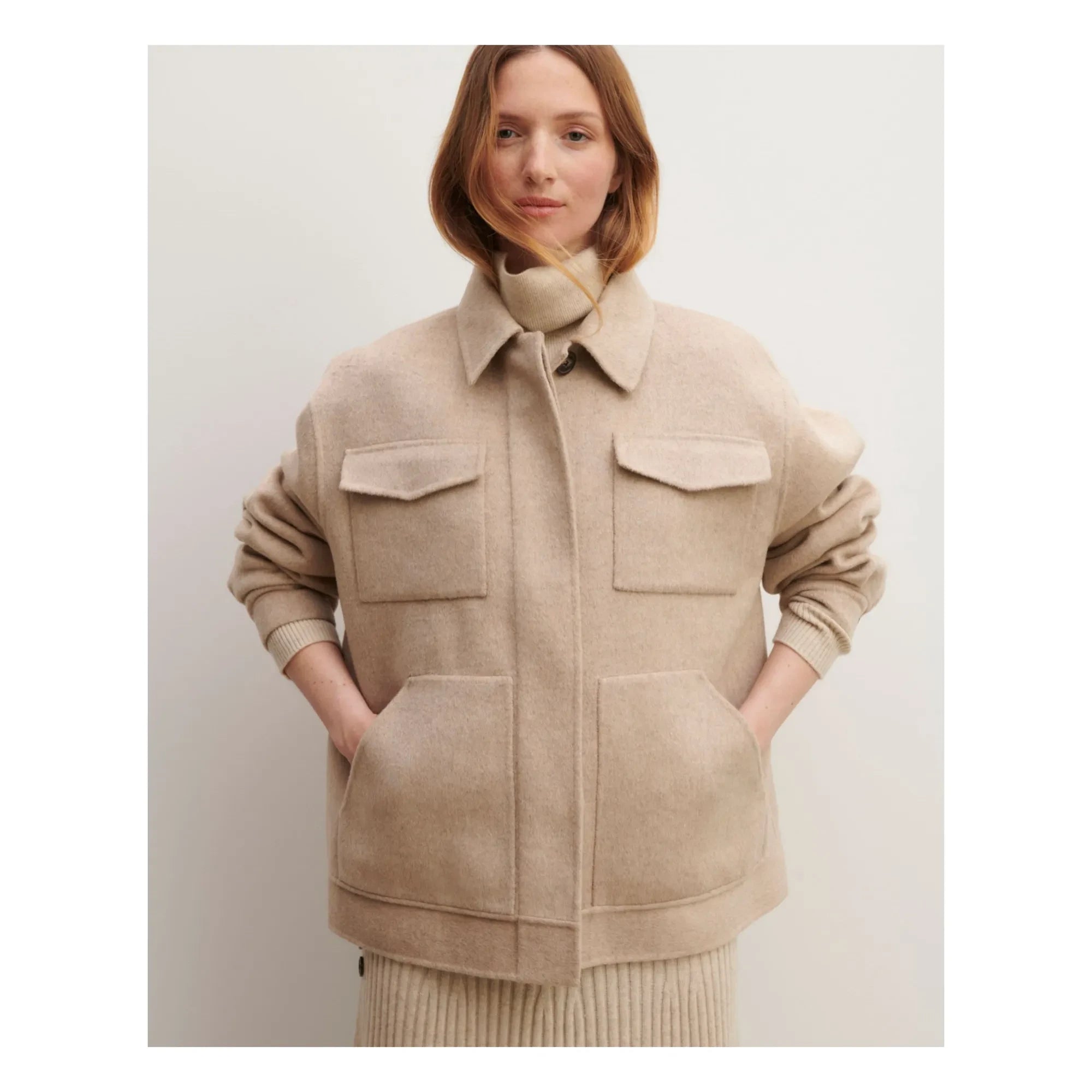 Bompard – Doppelseitige Wolljacke | Beige