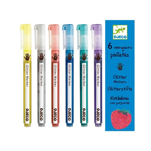 Djeco - 6 Glitzer-Filzstifte