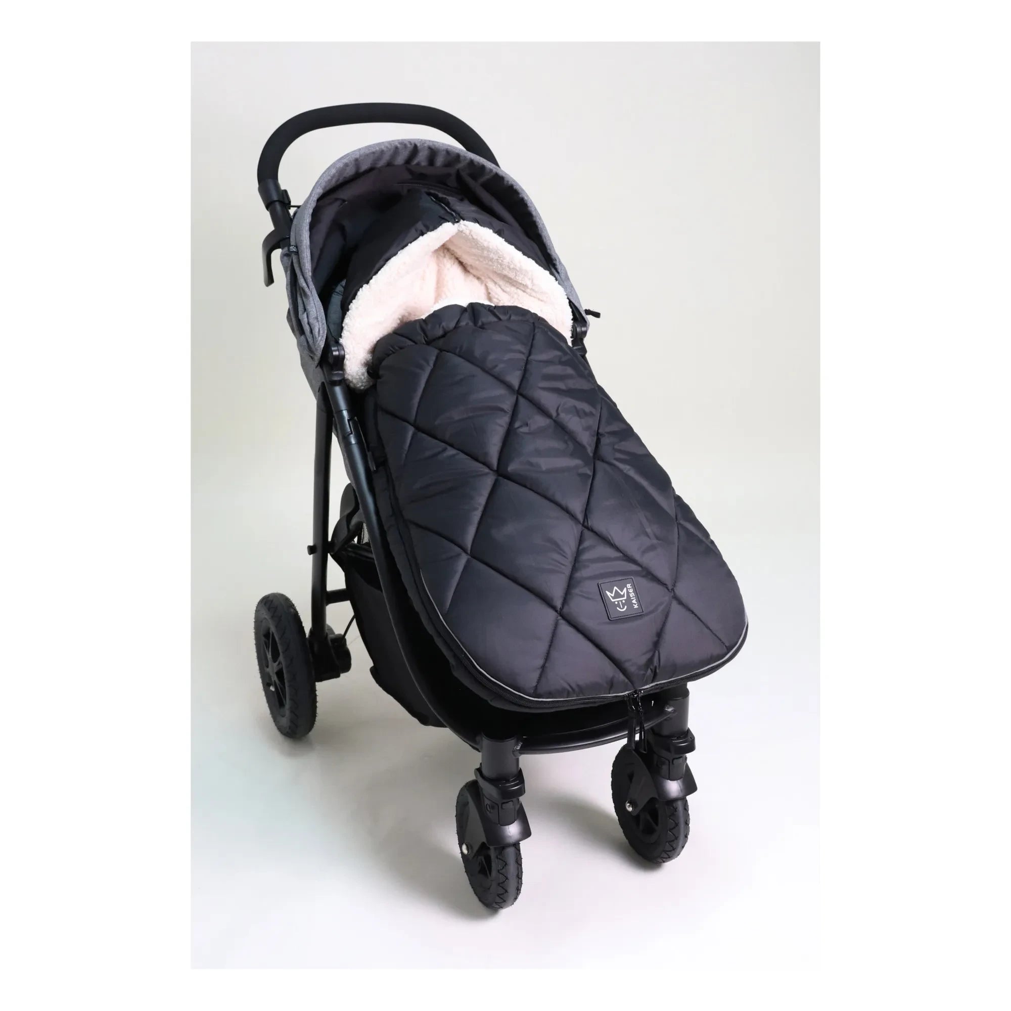 Kaiser - Sherpa Fleece XL Too Universal Fußsack | Schwarz