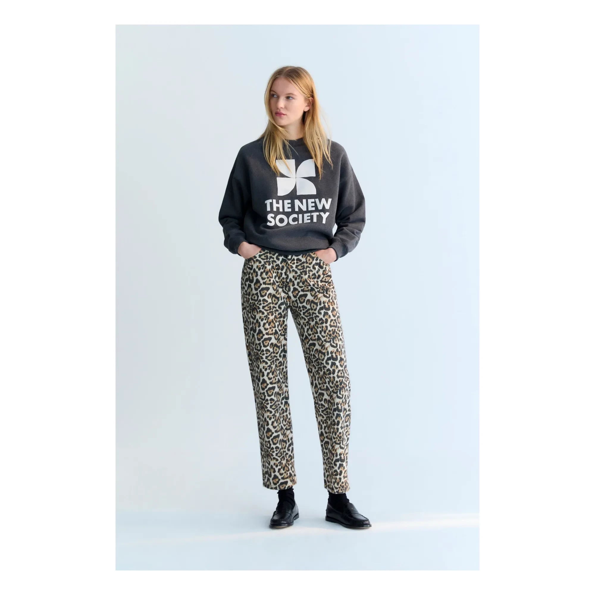 the new society - TNS Logo Sweatshirt | Dunkelgrau meliert
