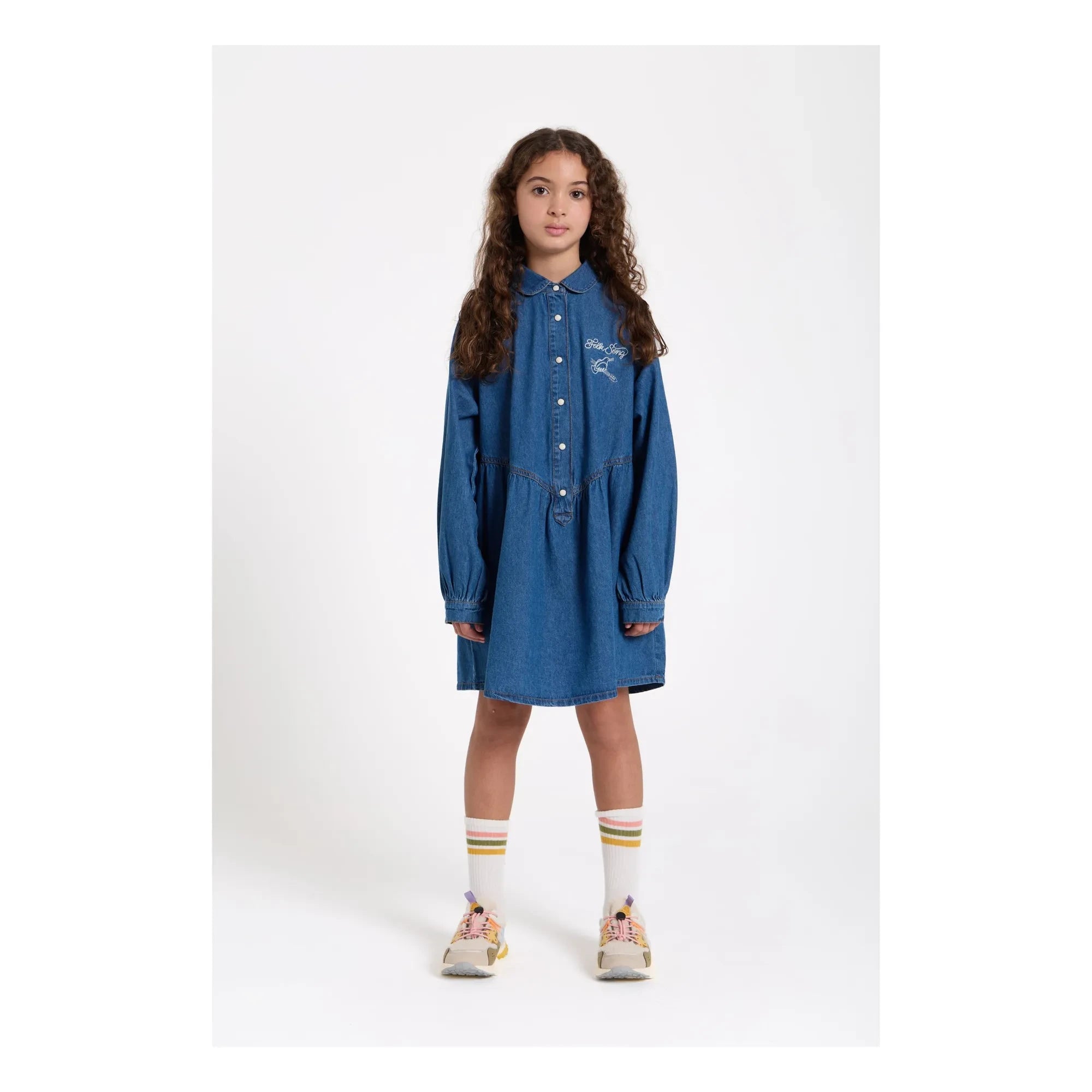 Hundred Pieces - Shirley Jeanskleid mit Stickerei | Jeansblau