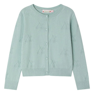 Bonpoint - Cardigan Pointelle Lysia Bio-Baumwolle | Celadon