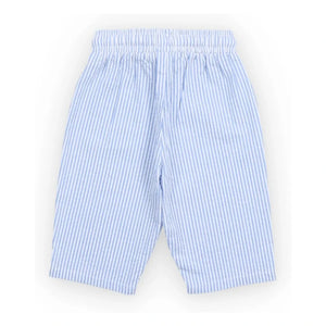 the new society - Mandel Gestreifte Seersucker Baby Hose | Hellblau