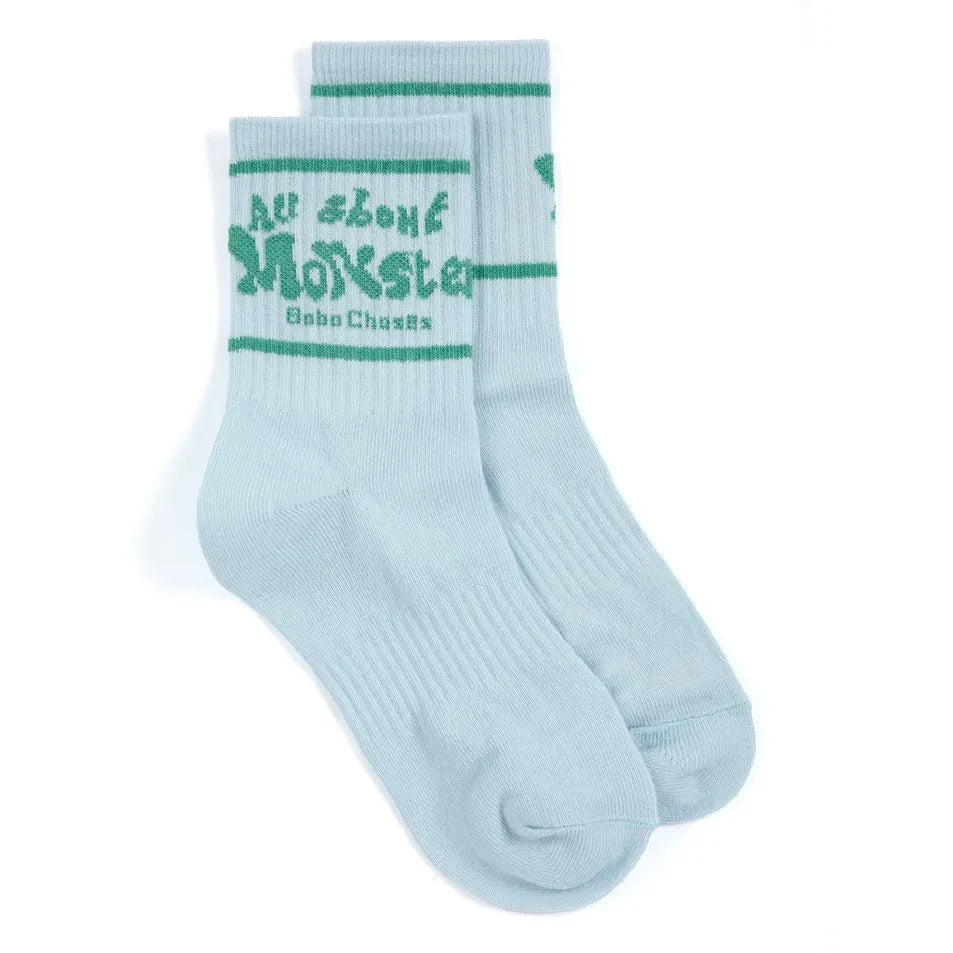 Bobo Choses – Socken aus Bio-Baumwolle mit dem Motto „Alles über Monster“ | Hellblau