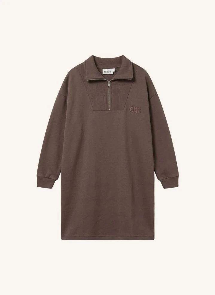 Cos I Said So - Polokleid mit Reißverschluss aus Bio-Baumwolle | Dunkelbraun