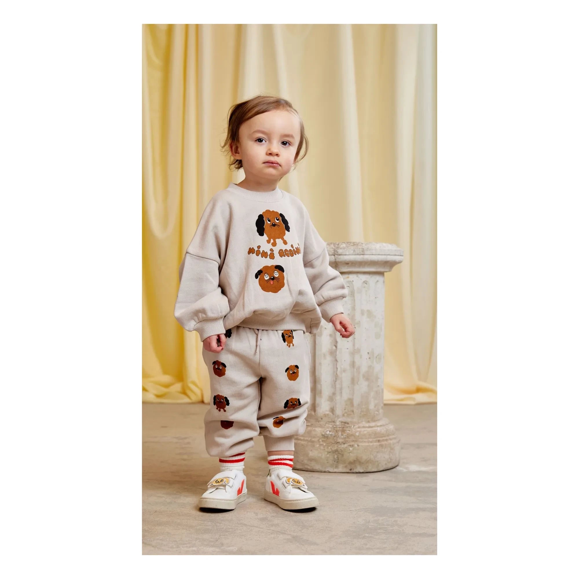 Mini Rodini - Doggies Bio-Baumwoll-Sweatshirt | Heather Grau