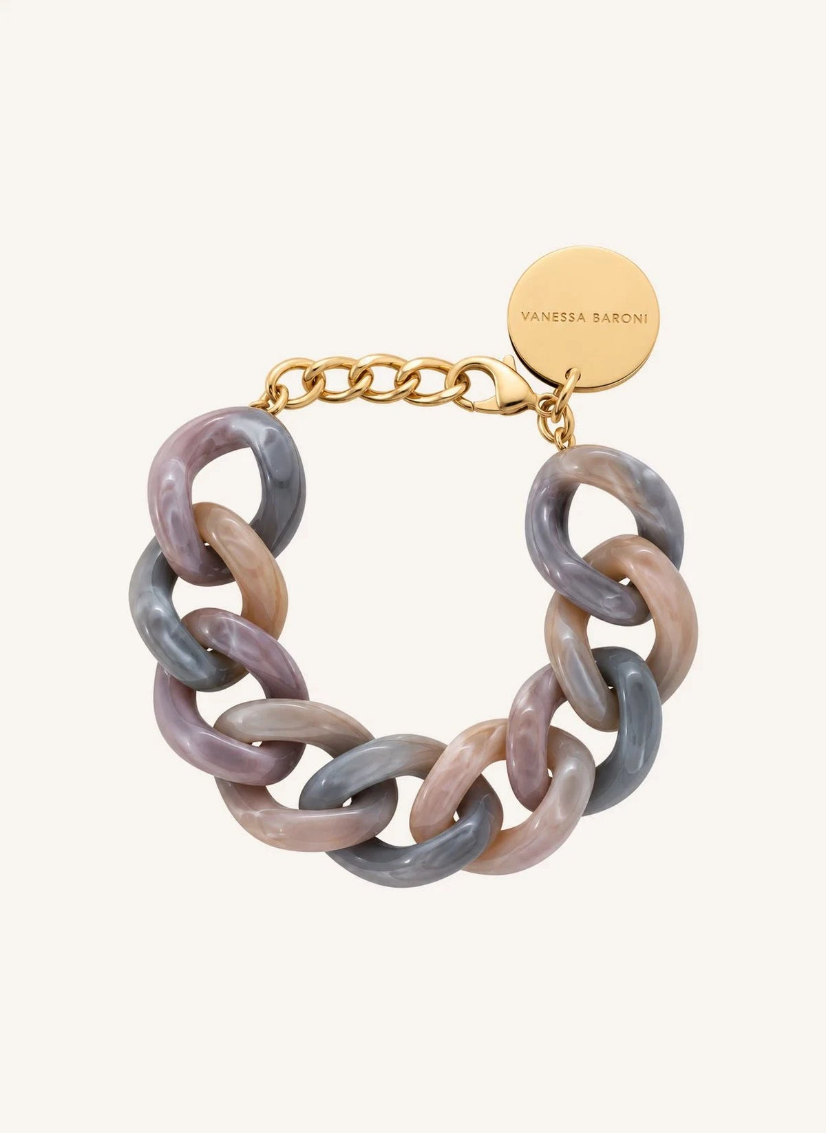 Vanessa Baroni - Flat Chain Armband | Grau