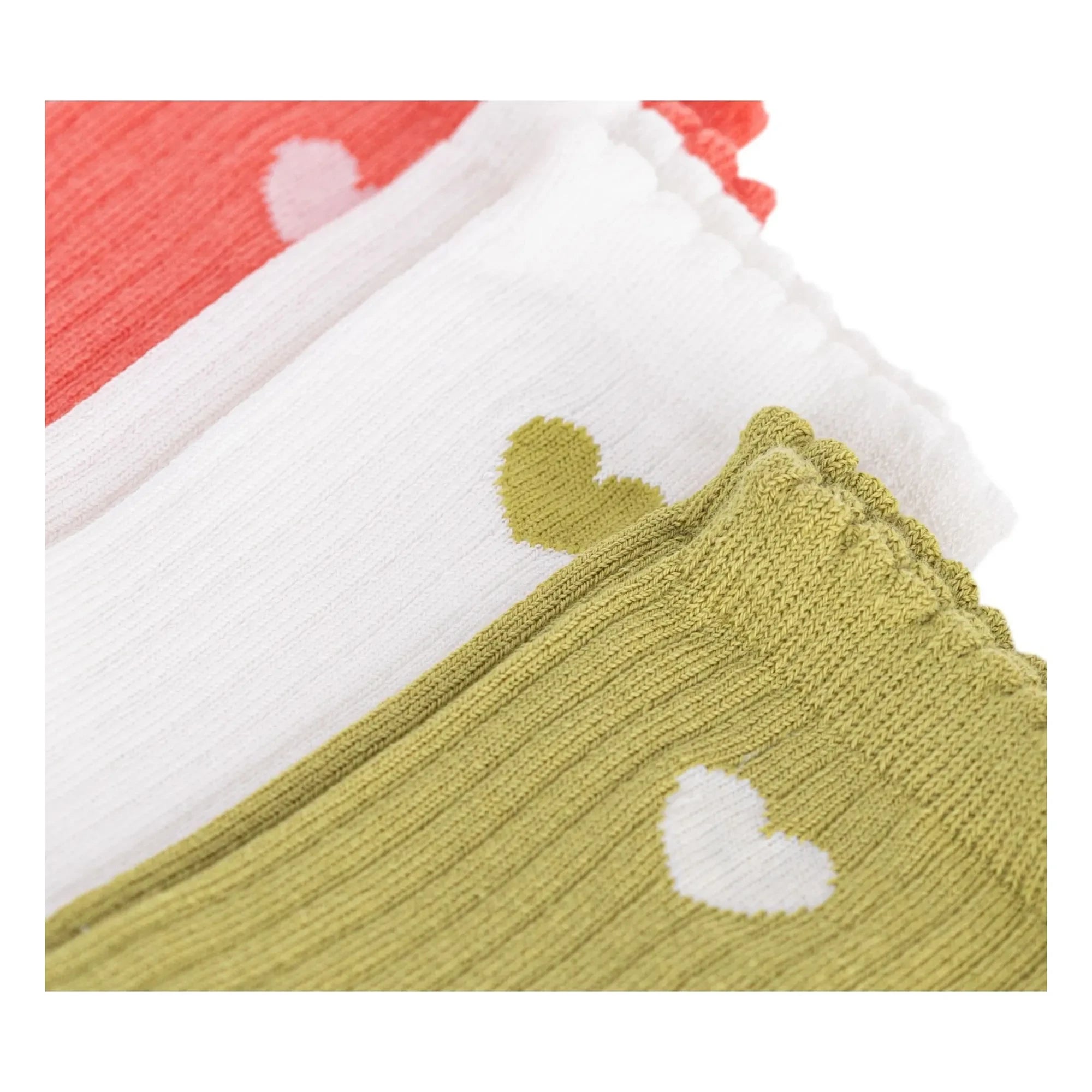 Petit Bateau – 3er-Pack Jacquard-Herzensocken-Set | Grün