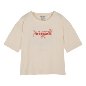Emile et Ida - Le Temps Des Fraises Bio-Baumwoll-T-Shirt | Creme