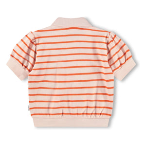 Molo - Raki Gestreiftes Bio-Baumwolle Polo-Shirt | Hellrosa