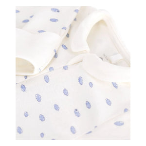 Petit Bateau - Wolken Bio-Baumwolle Schlafoverall mit Reißverschluss | Weiß