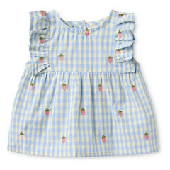 Flöss - Millie Gingham-Kleid | Hellblau