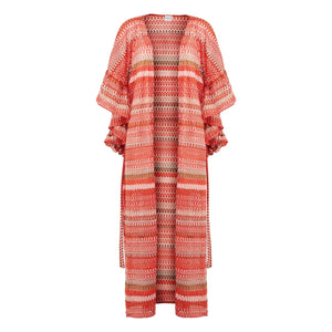 Lison Paris - Häkelkaftan Sunset | Koralle