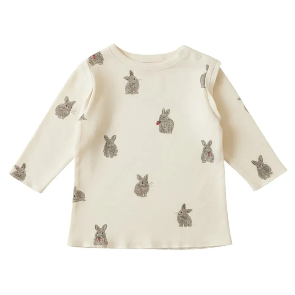 Studio Bohème - Lala Lapins Bio-Baumwoll-T-Shirt | Ecru