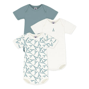 Petit Bateau - 3er-Pack Eiffelturn Organischer Baumwollbody | Grün