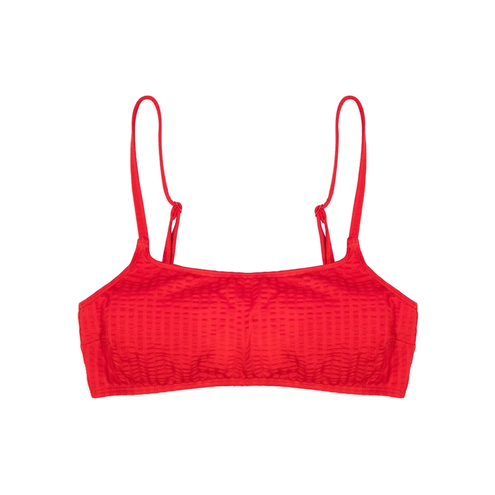 Miska Paris – Bralette-Badeoberteil mit Raffung | Rot