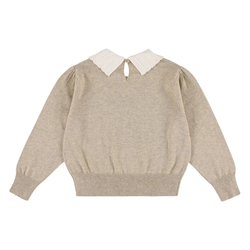 Morley - Zamora Pullover mit Wollkragen | Beige