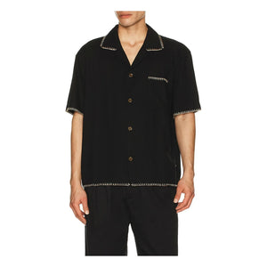 Rhythm - Relaxed Whip Kurzarm Hemd | Schwarz