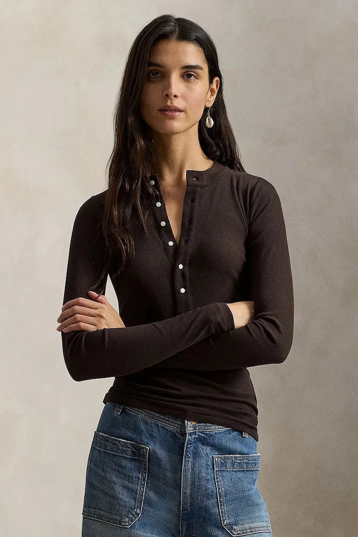 Polo Ralph Lauren uzun kollu kadın pamuklu bluz