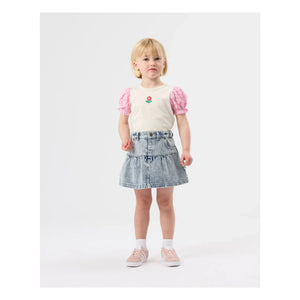 Goldie + Ace - Peplum Jeansrock | Blau