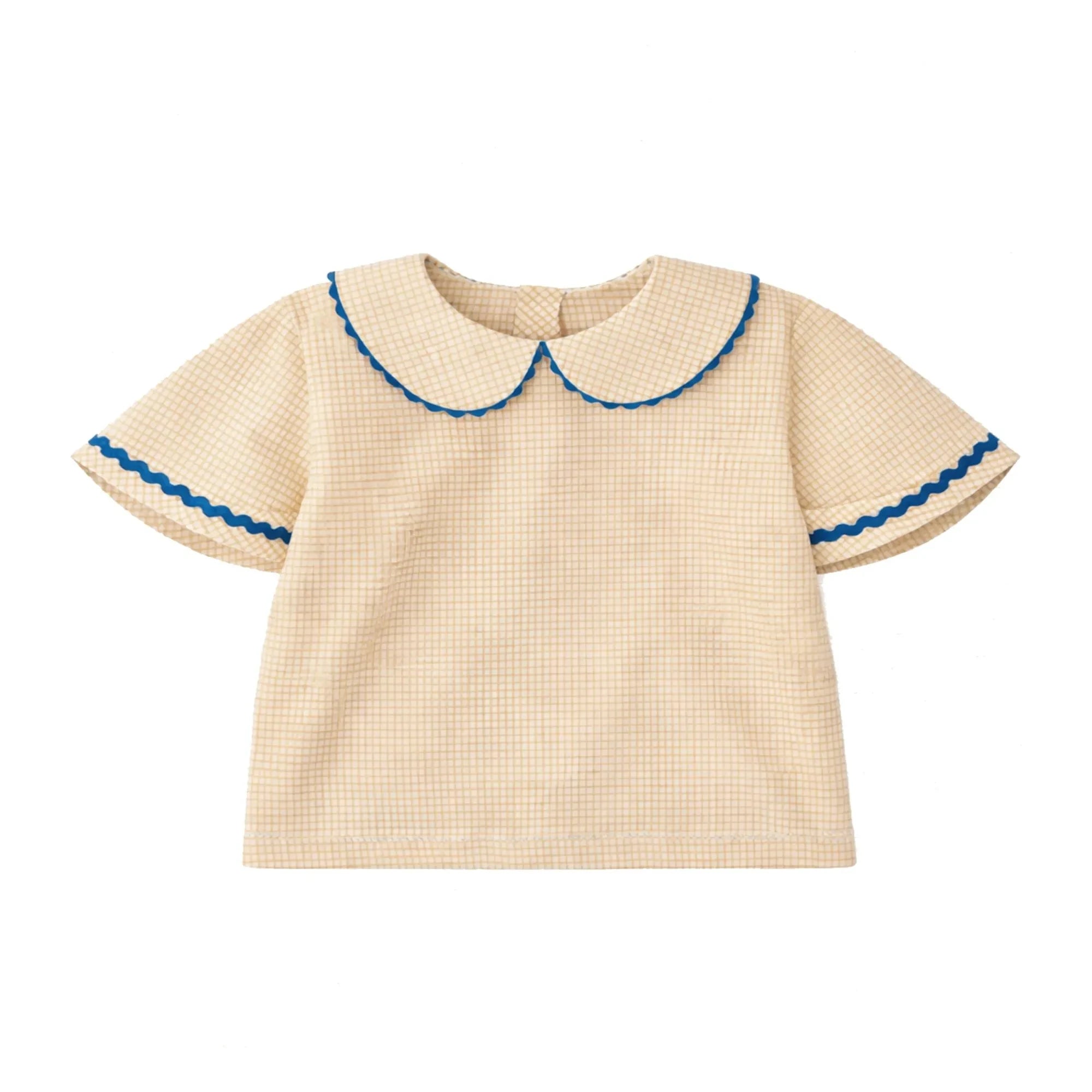 THE LiTTLE POETS - Florbela Carreaux Claudine Bluse mit besticktem Kragen | Blassgelb