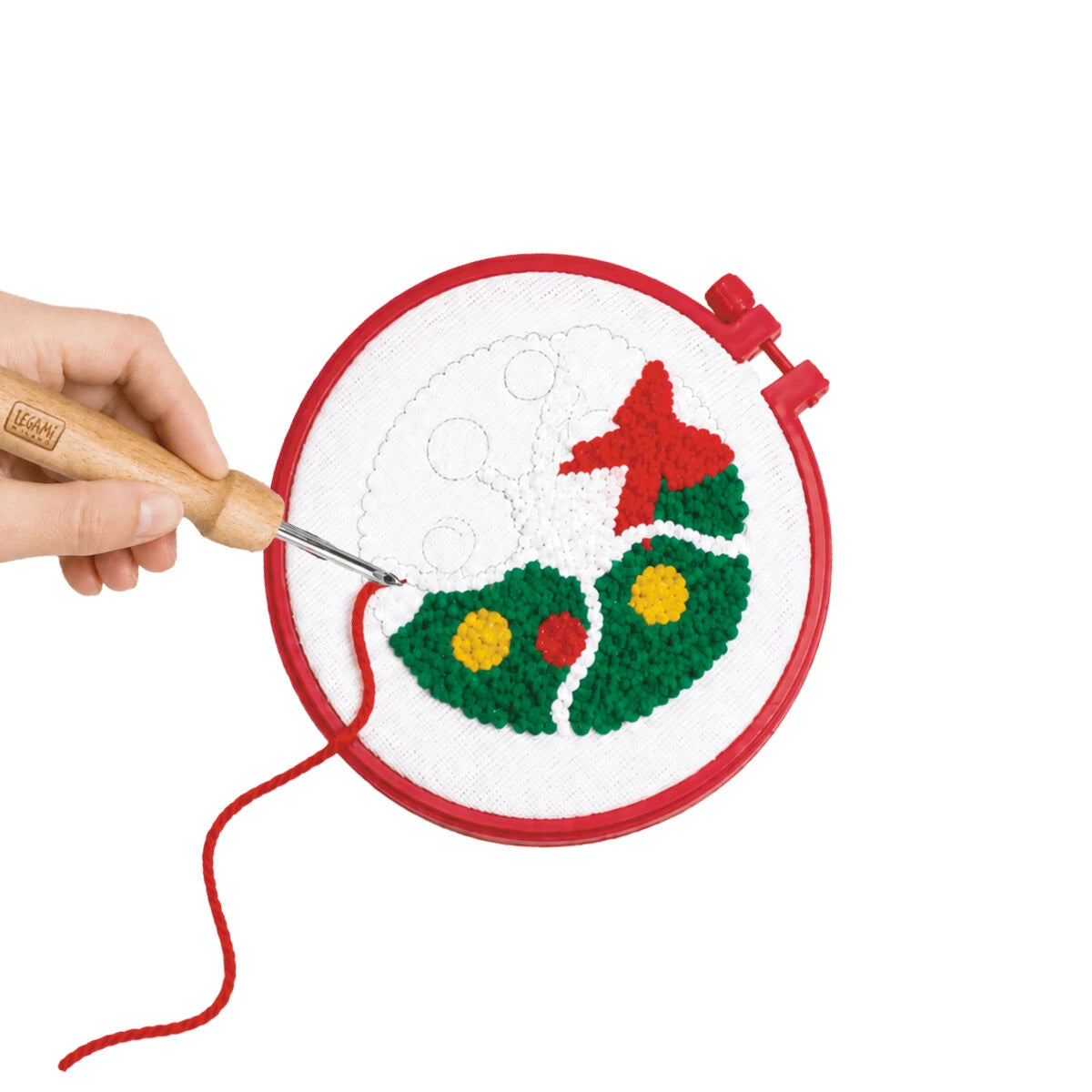 Legami - Kreativ-Set hängende Weihnachtsdekorationen - Punch Needle Kit