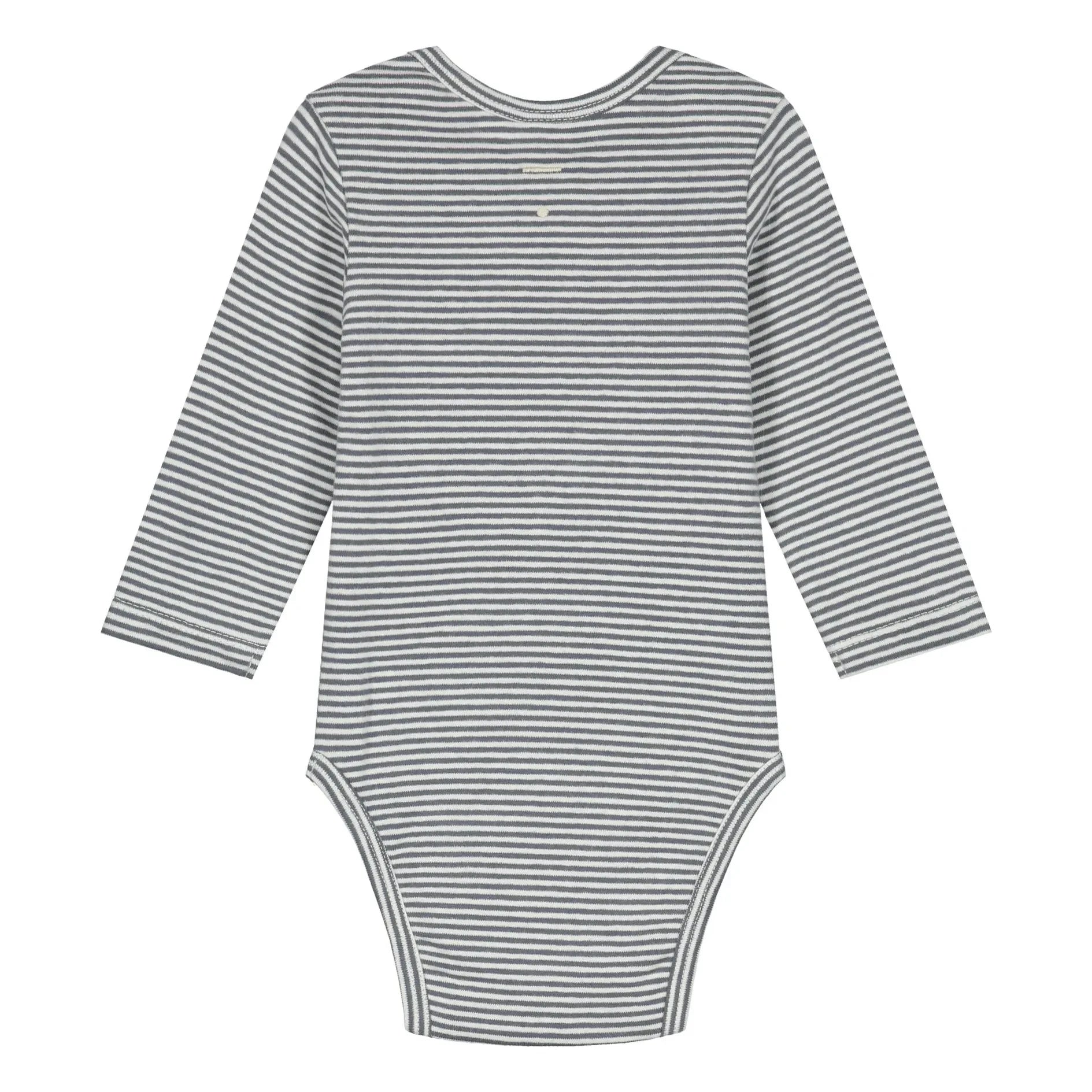 Gray Label - Gestreifter Body Bio-Baumwolle | Grau-blau