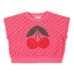 Piupiuchick - Kiraz Bio-Baumwolle Frottee ärmelloses Sweatshirt | Fuchsia