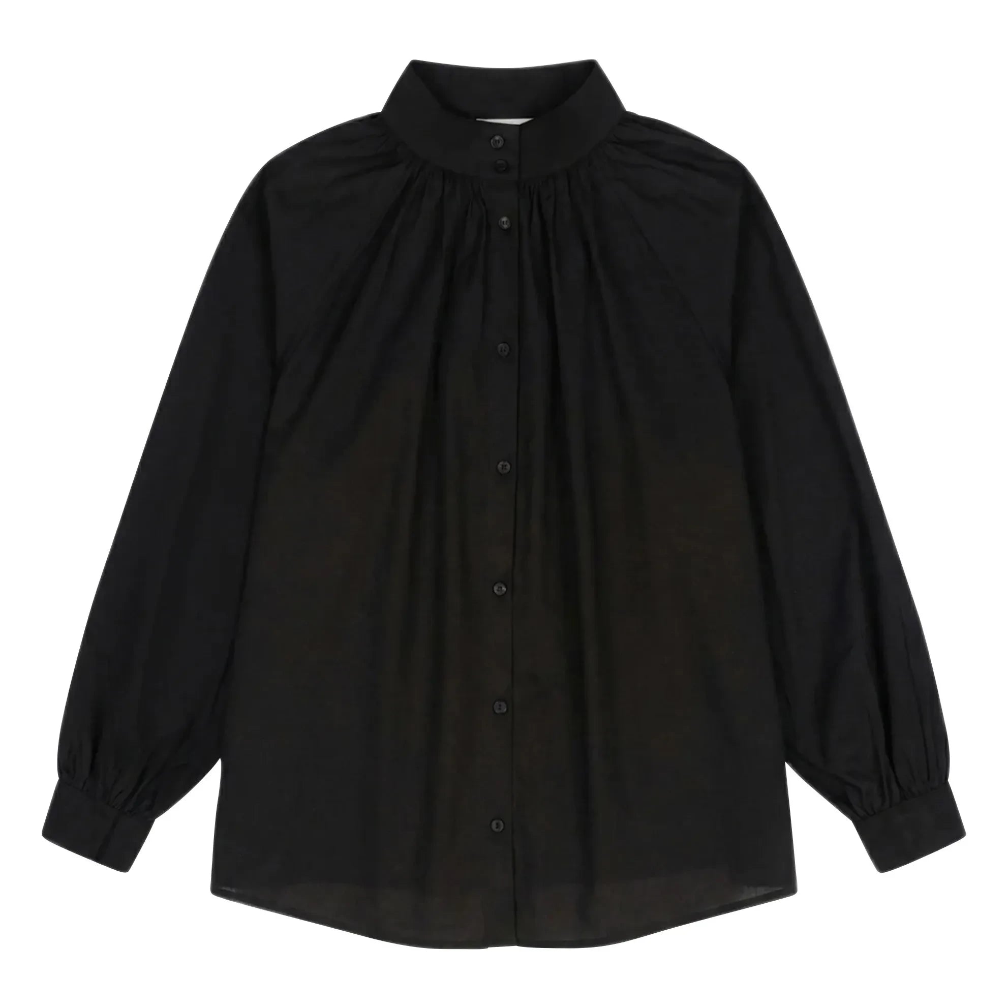 BELLEPIECE - Paxos Bluse aus Baumwoll-Voile | Schwarz