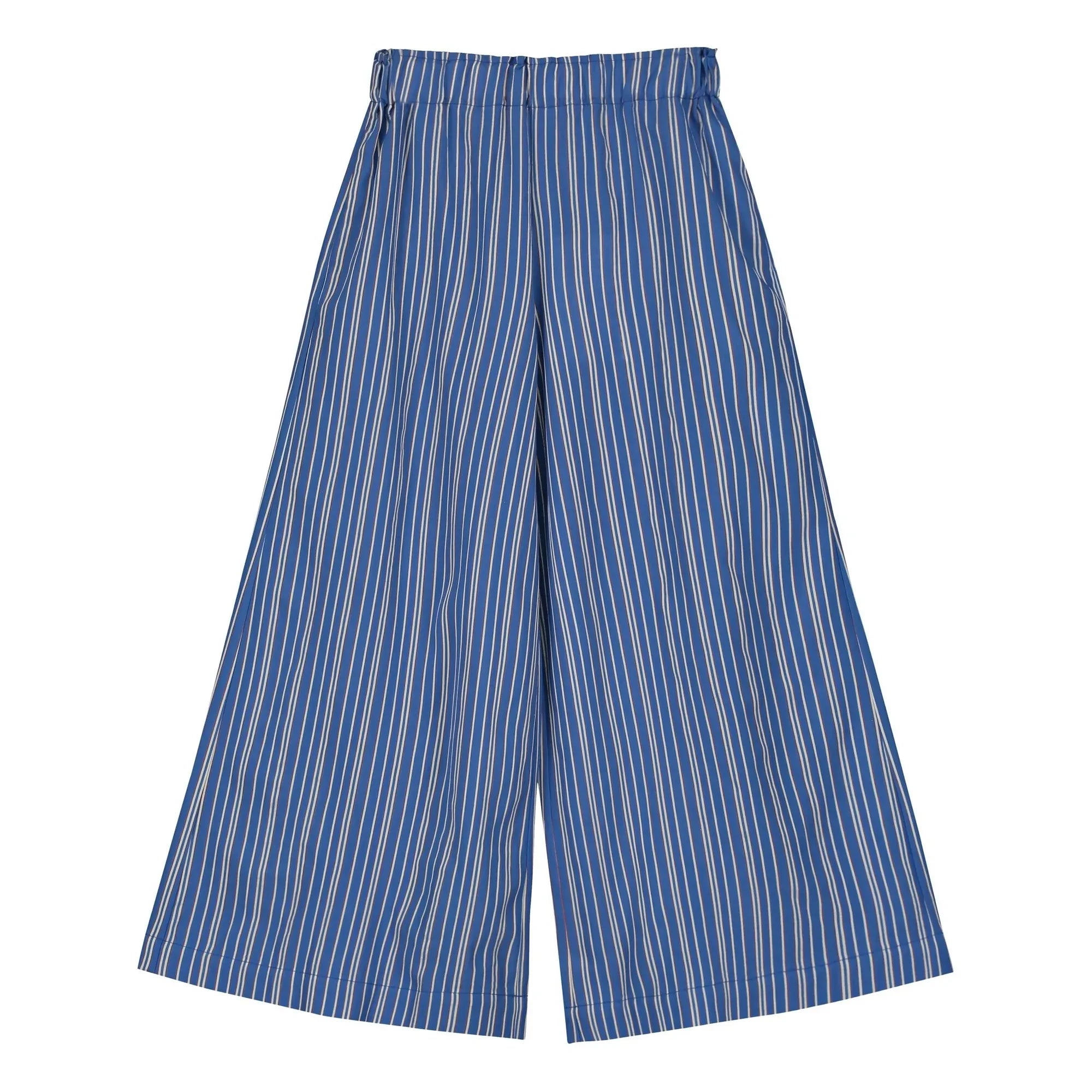 Tangerine – Gestreifte Hose mit weitem Bein | Blau