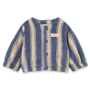Tinycottons – Gestreifte Fleecejacke | Petrolblau