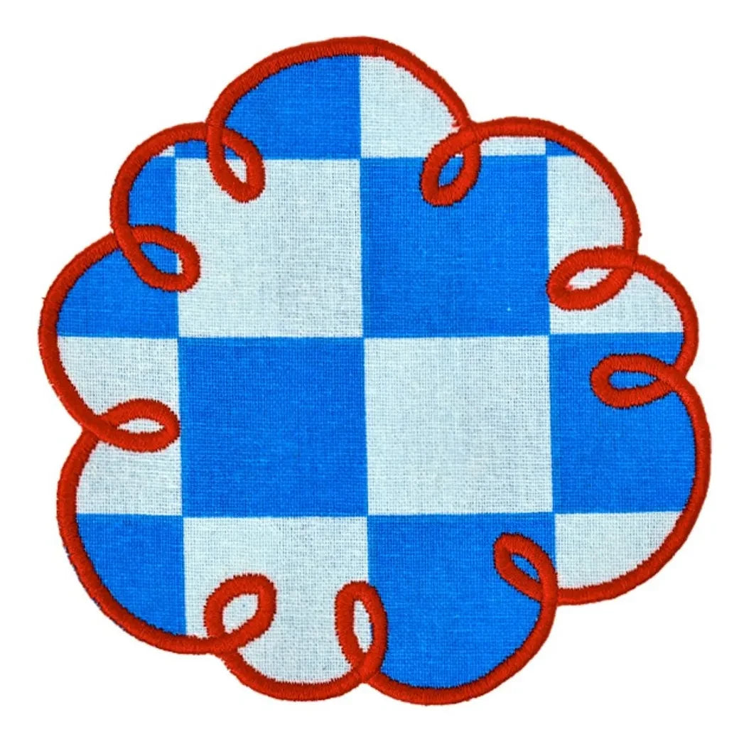 Bitossi - Dama Azzurro karierte Untersetzer - 2er Set | Blau
