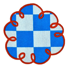 Bitossi - Dama Azzurro karierte Untersetzer - 2er Set | Blau