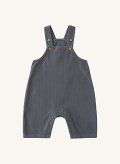 Studio Bohème - Homer Noppenvelours Bio-Baumwolle Latzhose | Grau Blau