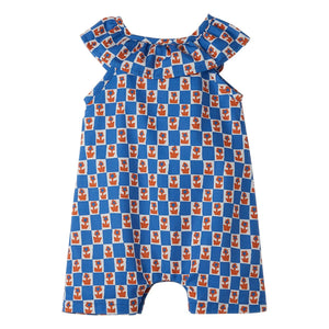 Fabula - Rüschen-Overall Damiers Flowers | Blau