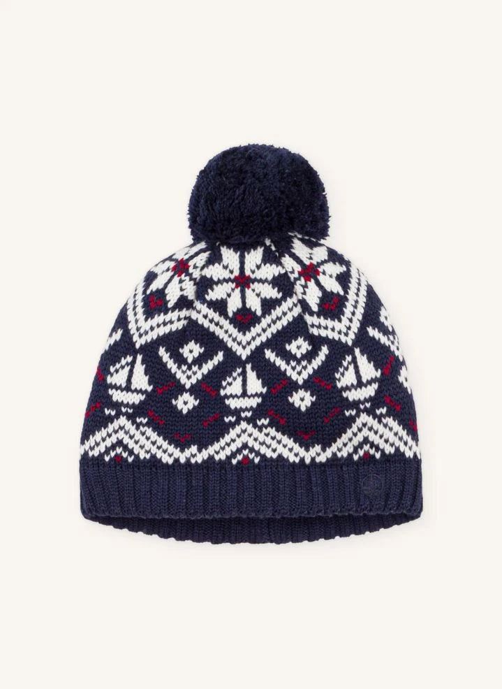Petit Bateau - Jacquard-Wollmütze | Dunkelblau