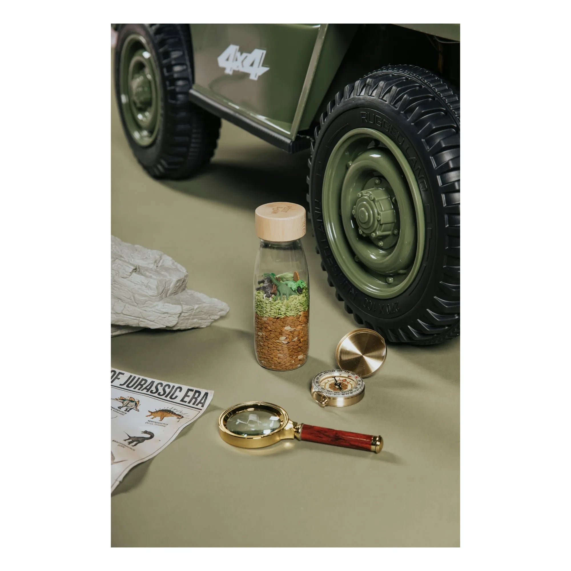 Petit Boum - Jurassic Sensorik-Flasche | Braun