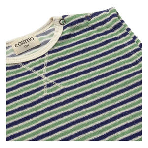 Cozmo – Gestreifter Frottee-Strampler Corey | Marineblau