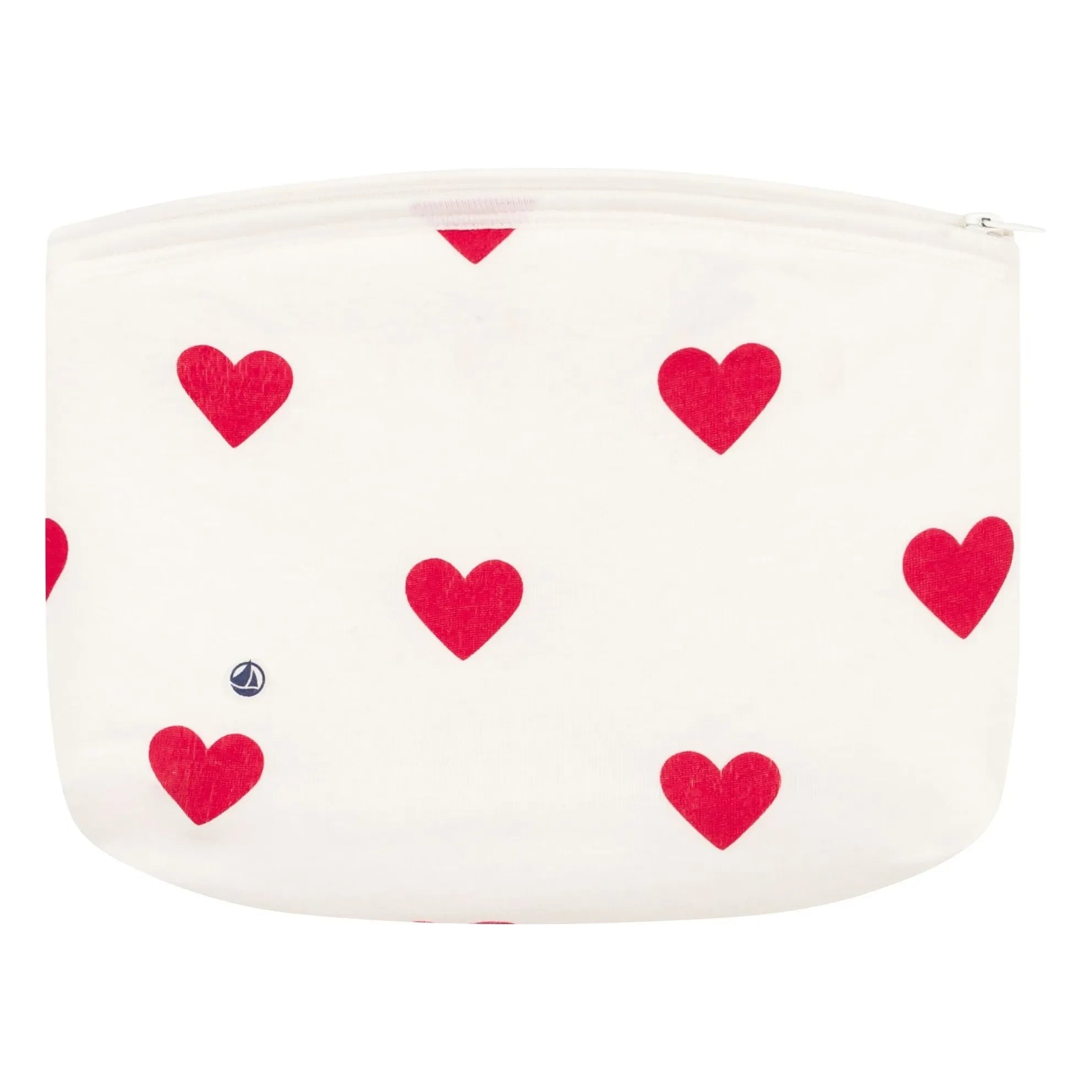 Petit Bateau - Bleistiftetui mit Herz-Motiv aus Bio-Baumwolle | Weiß