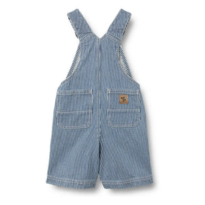 Wheat - Gestreifter Denim Bio-Baumwolle Latzhose | Blau