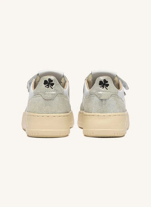 Autry - Kidstripes Niedrige Wildleder-Sneaker | Silber