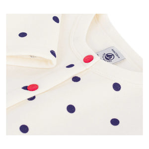 Petit Bateau - Gepunktete Molton-Strickjacke | Ecru